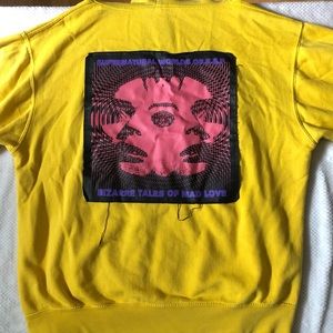 Yellow hoodie with cool graphics